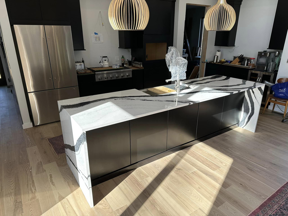 Experience the perfect blend of style and durability with our premium quartz countertops, enhancing the heart of your home.